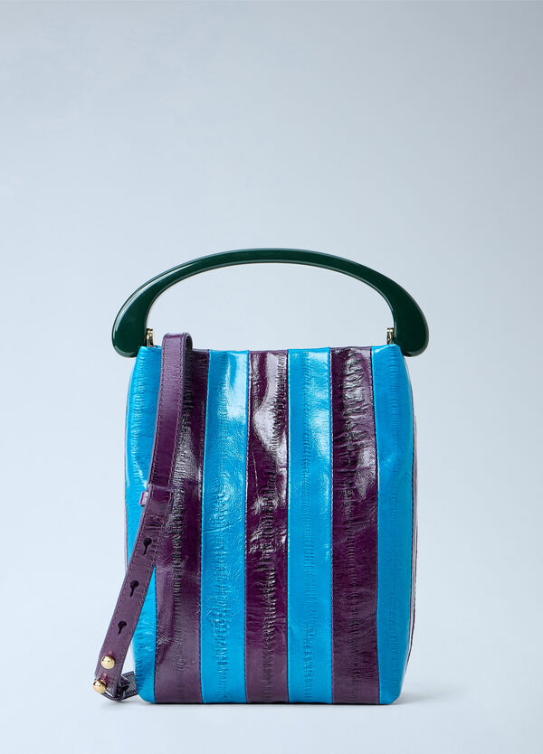 Dries Van Noten Striped Handle Handbag Blue dvn0264033